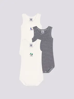 CONFEZIONE DA 3 BODY SENZA MANICHE BEB IN COTONE