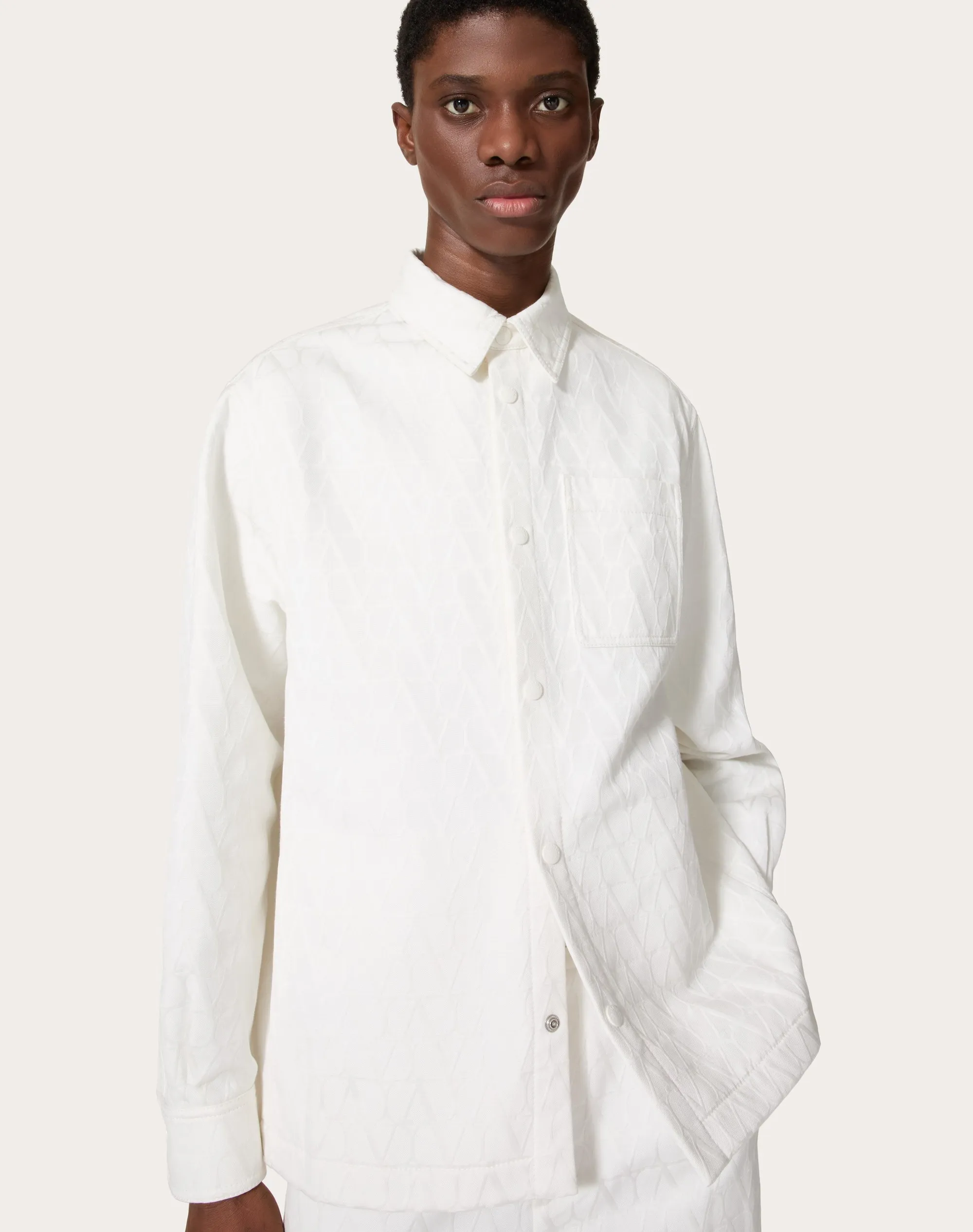 GIACCA CAMICIA IN CANVAS DI COTONE CON MOTIVO TOILE ICONOGRAPHE