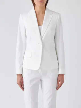 Giacca donna Max Mara Studio Sarnico in cotone stretch Bianco