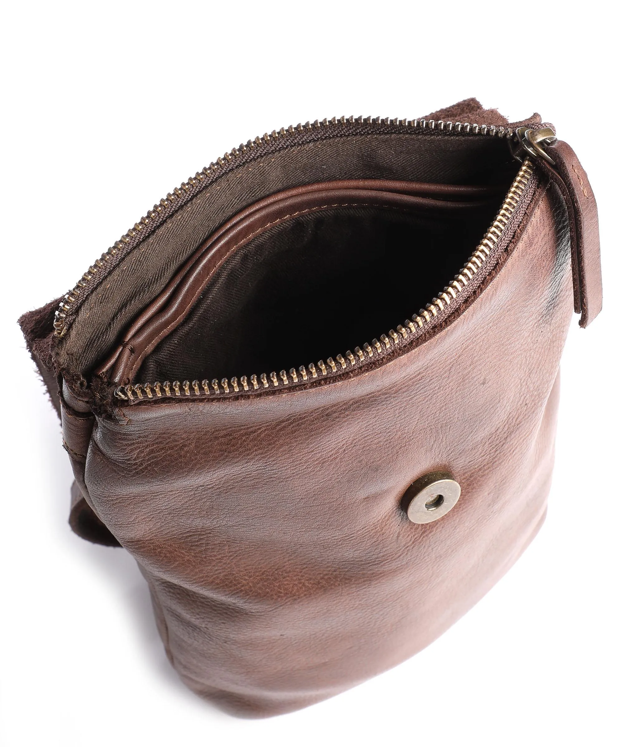  Harold's Submarine Borsa a tracolla pelle bovina marrone scuro  